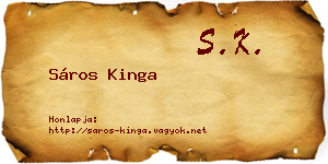 Sáros Kinga névjegykártya