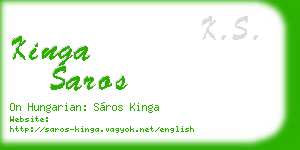 kinga saros business card